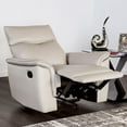 thumbnail image 1 of Furniture of America Telimate Leather Padded Recliner in Taupe, 1 of 6