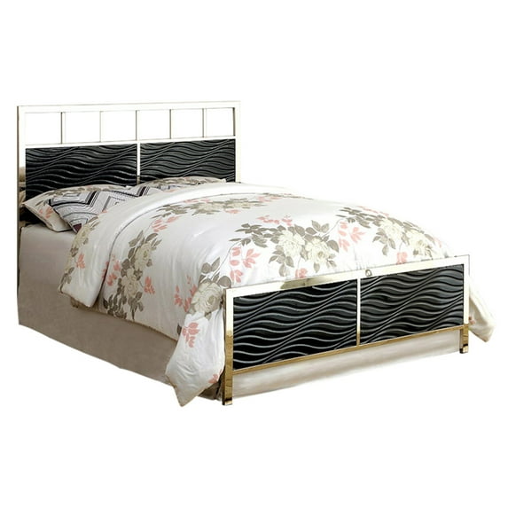 Furniture of America Tessa Headboard and Footboard, Full, Black