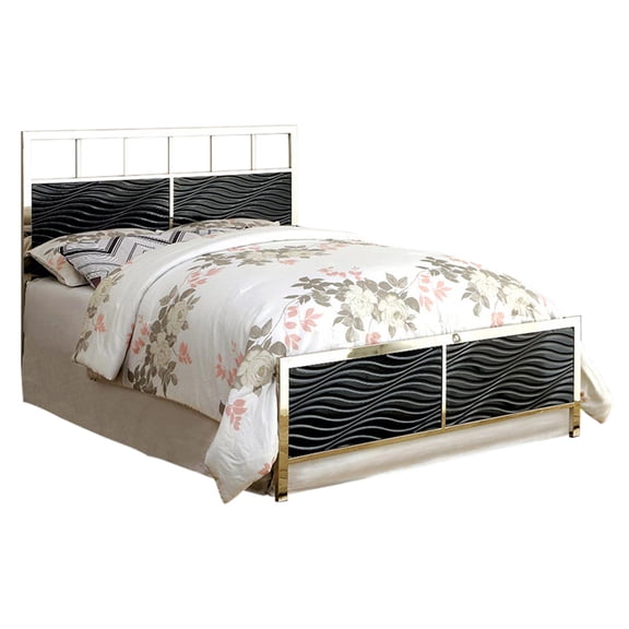 Furniture of America Tessa Headboard and Footboard, Full, Black