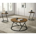 thumbnail image 1 of Furniture of America Teze Modern Round 3-Piece Accent Table Set, Natural, 1 of 5
