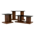 thumbnail image 1 of Furniture of America Thame Glass Top 3-Piece Coffee Table Set in Dark Walnut, 1 of 14