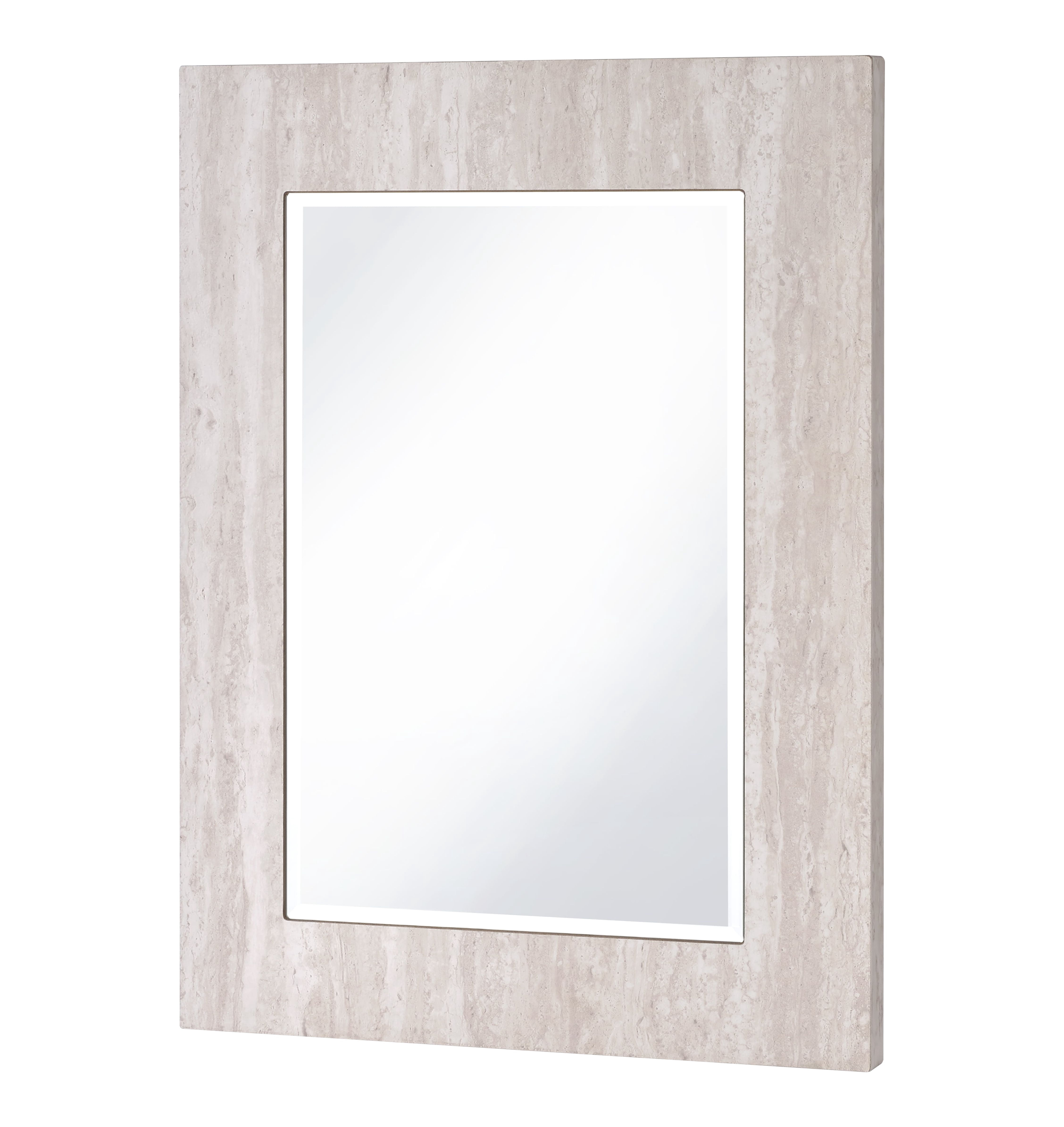 Furniture of America Thayer White 5mm Rectangular Beveled Wall Mirror