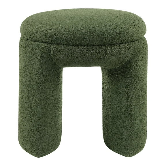 Furniture of America Thia Modern 18" Upholstered U-Shaped Ottoman, Green