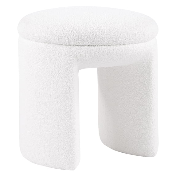 Furniture of America Thia Modern 18" Upholstered U-Shaped Stool, Beige