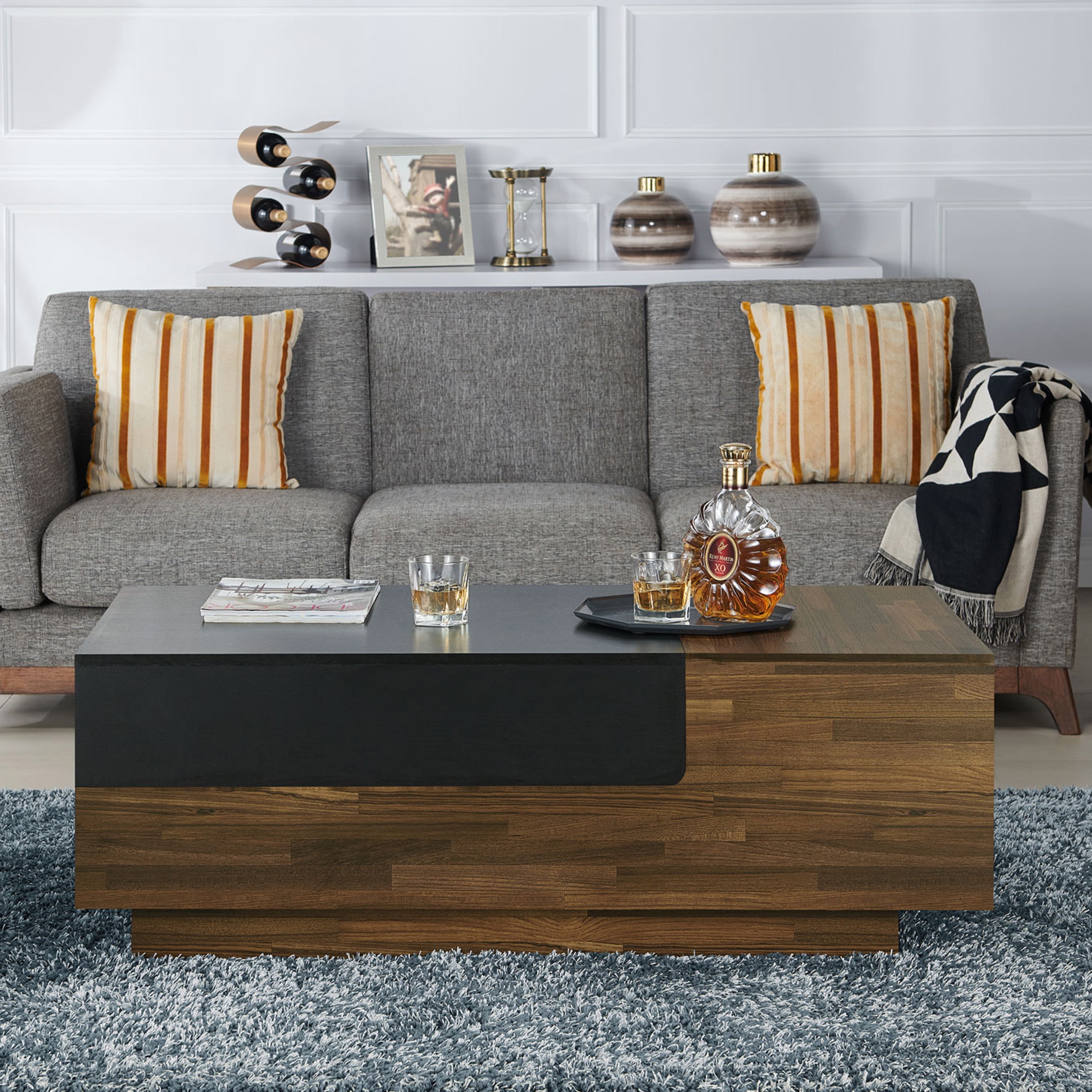 Furniture of America Thrall Hidden Storage Wood Indoor Coffee Furniture of America Thrall Hidden Storage Wood Indoor Coffee