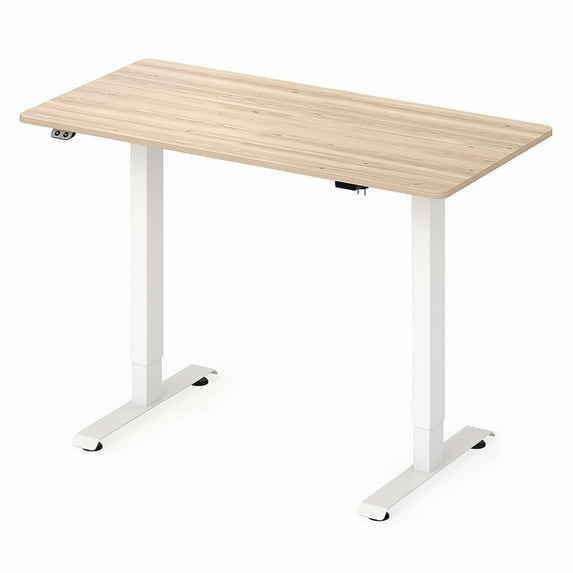 Furniture of America Tilah Metal Height Adjustable Office Desk in Natural