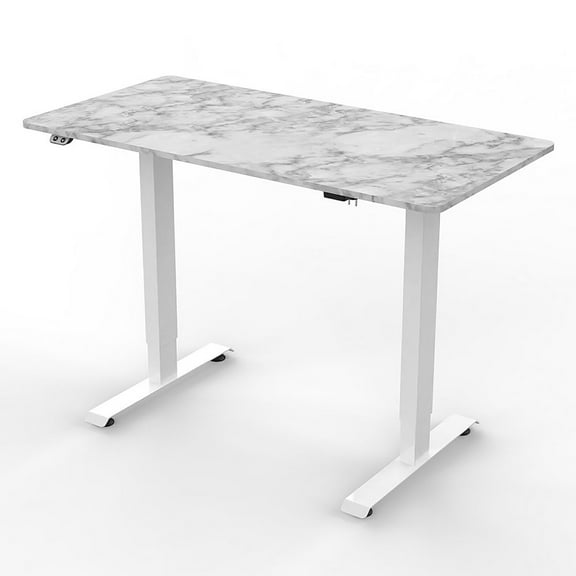 Furniture of America Tilah Metal Height Adjustable Office Desk in White