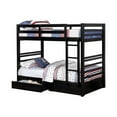 thumbnail image 1 of Furniture of America Tomi Wood Twin over Twin Storage Bunk Bed in Black, 1 of 2