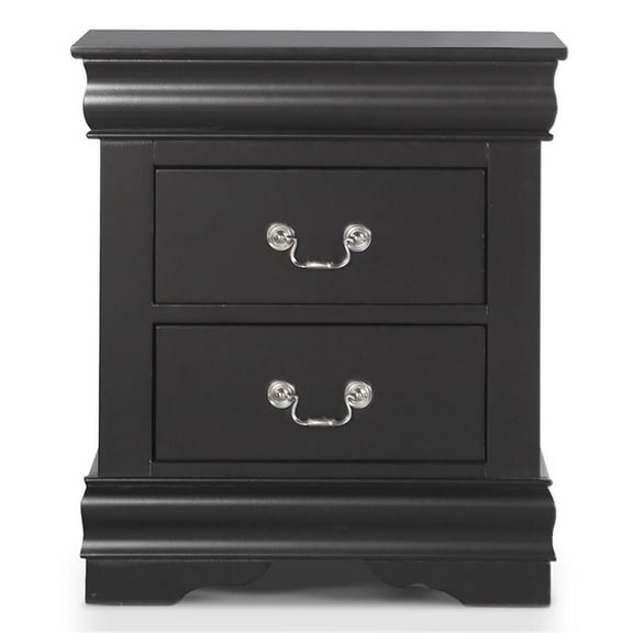 Furniture of America Toni Transitional Wood 2-Drawer Nightstand in Black