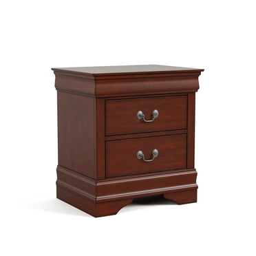 Furniture of America Rycia Traditional 2-Drawer Nightstand, Cherry