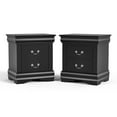 thumbnail image 1 of Furniture of America Toni Wood 2-Drawer Nightstand in Black (Set of 2), 1 of 14
