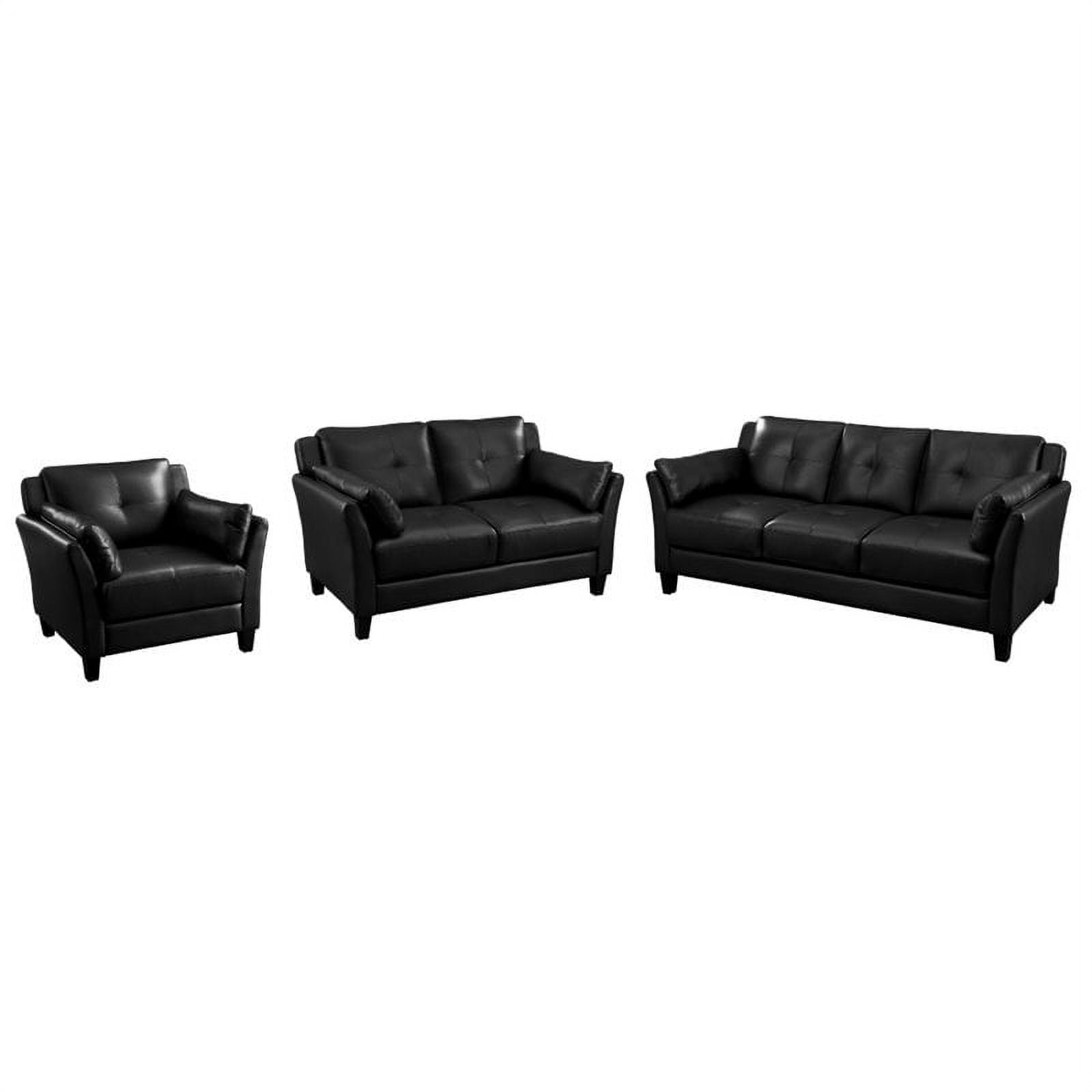 Furniture of America Tonia Contemporary 3Piece Faux Leather Sofa Set