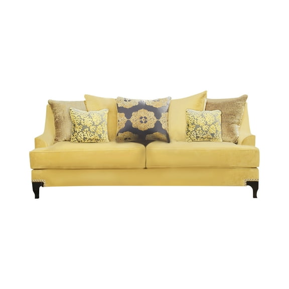 Furniture of America Traditional Fabric Erlene Sofa, Gold