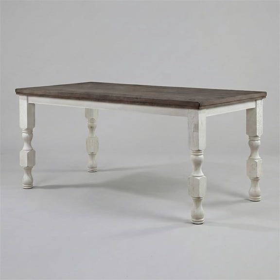Furniture of America Treon Wood Rectangle Counter Dining Table in Antique White