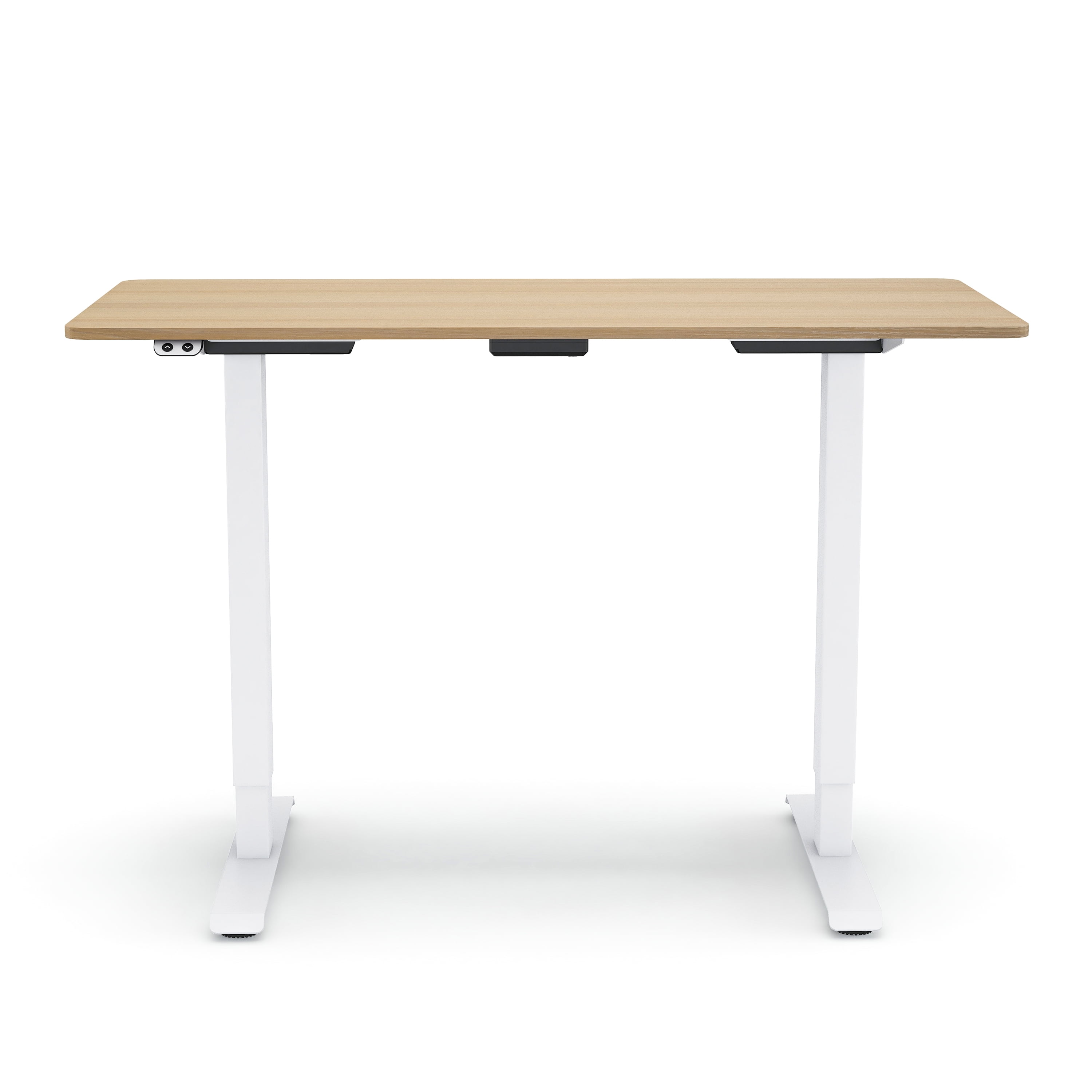 Furniture of America Trevo Metal Adjustable Office Desk, Natural Tone