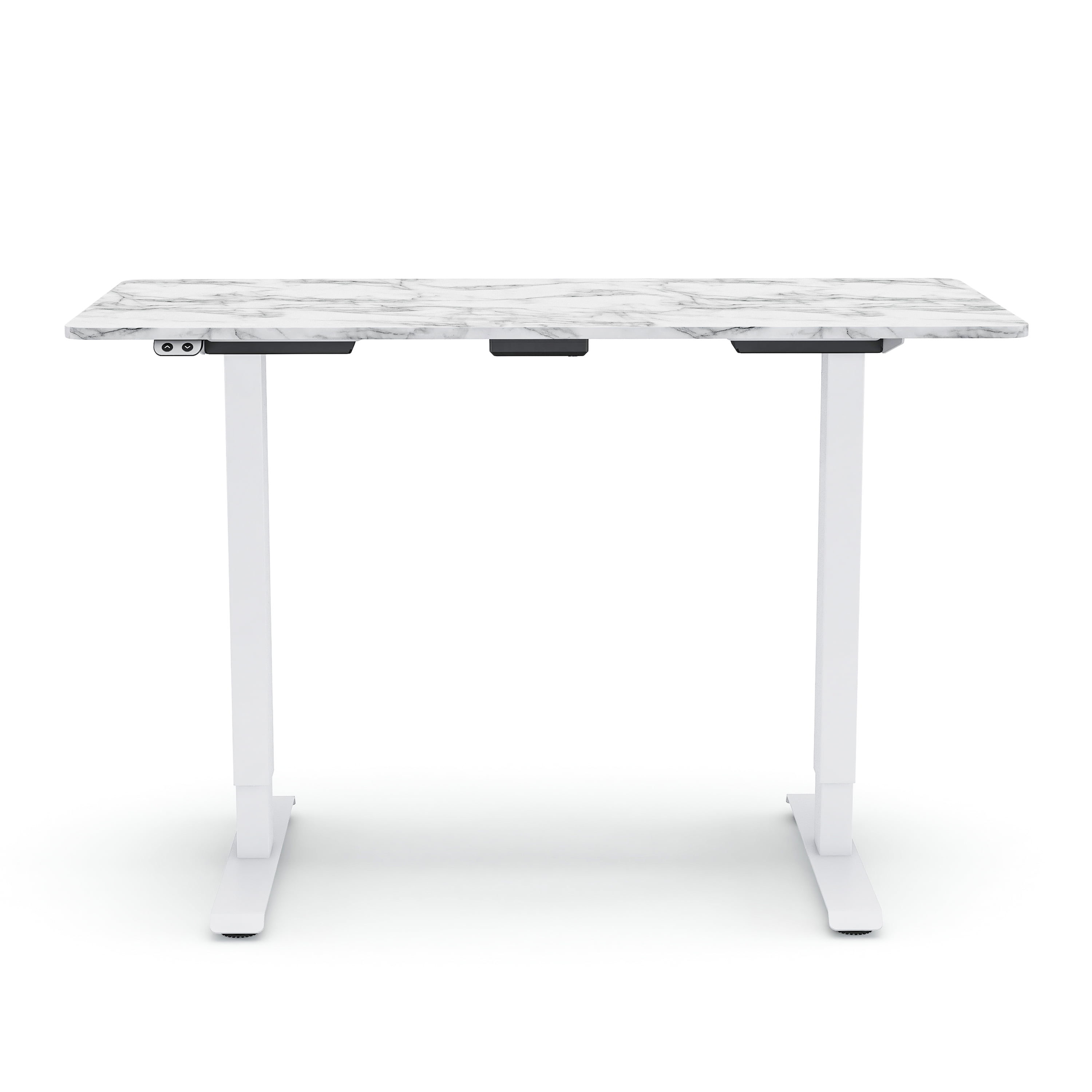 Furniture of America Trevo Adjustable Metal Office Desk with White Finish