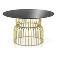 thumbnail image 1 of Furniture of America Trila Glass Top Round Dining Table in Gold, 1 of 6