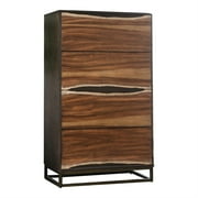 Furniture of America Trippen Rustic Wood 4-Drawer Chest in Dark Oak