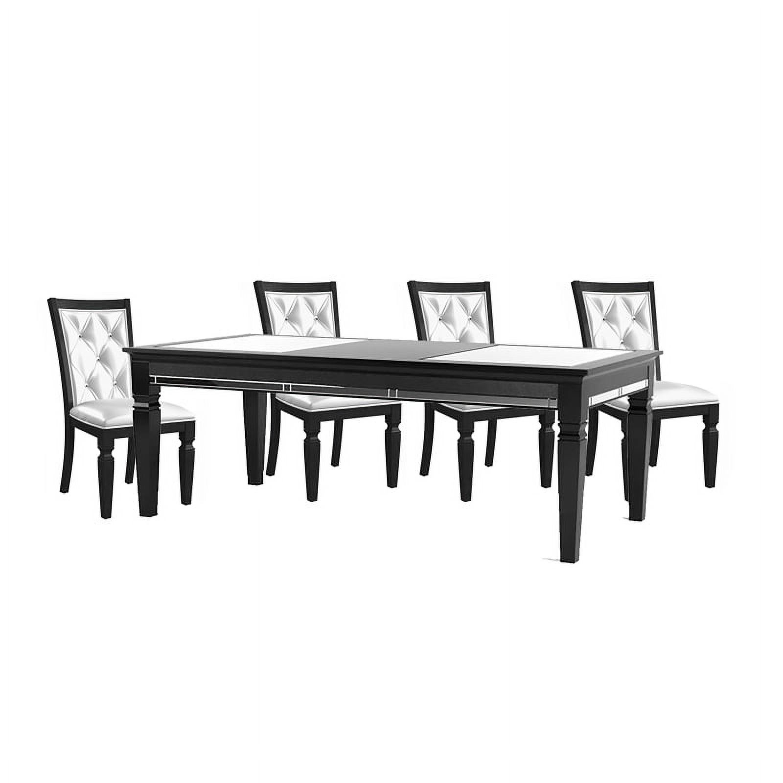 Furniture of America Trisman Wood 5Piece Dining Table Set in Black and