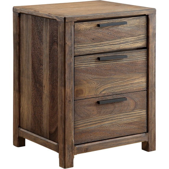Furniture of America Tristan Transitional Nightstand, Rustic Natural
