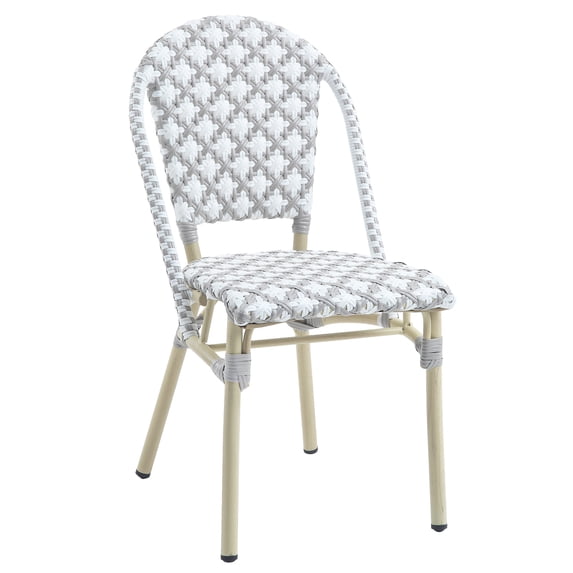 Furniture of America Tropaz Aluminum Patio Side Chair-Set of 2, Gray