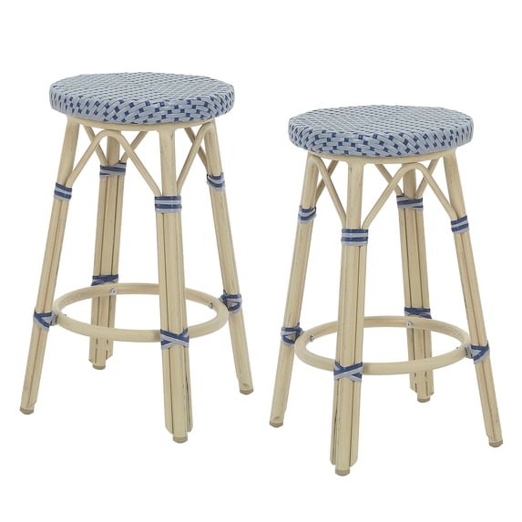 Furniture of America Tropaz Set of 2 26-in Outdoor Metal Bar Stool, Gray