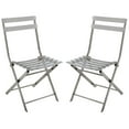 thumbnail image 1 of Furniture of America Trophic Transitional Metal Folding Outdoor Patio Chairs - Set of 2, Gun Metal Finish, 1 of 7