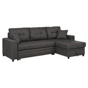 Furniture of America Tufted Contemporary Fabric Kevin Sectional, Gray