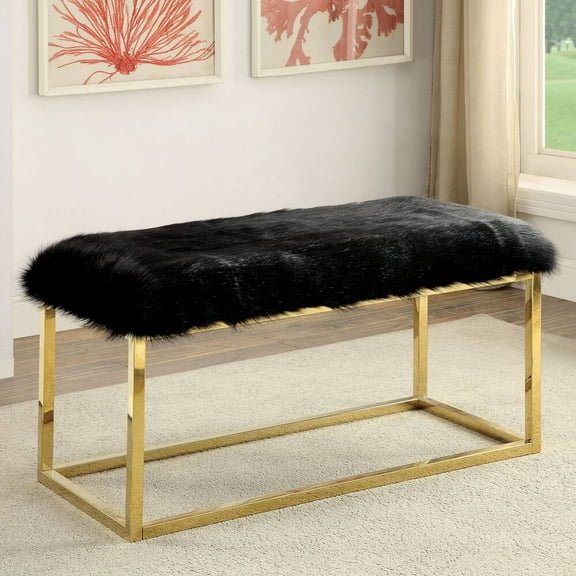 Furniture of America Tula Contemporary 40-inch Metal Entryway Bench by Black