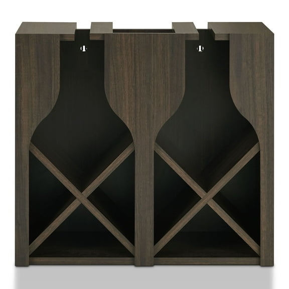 Furniture of America Tulum Wood Multi-Storage Wine Rack, Wenge