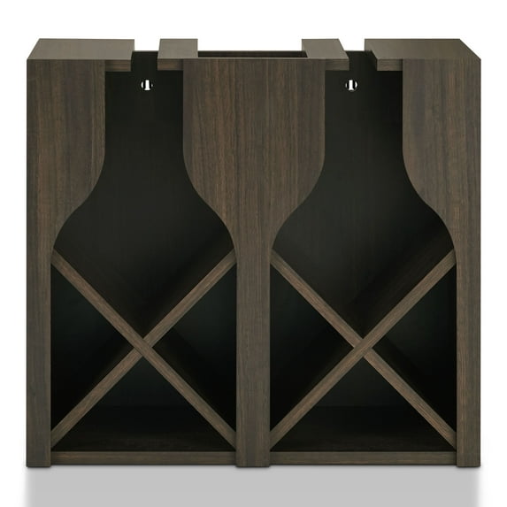 Furniture of America Tulum Wood Multi-Storage Wine Rack, Wenge