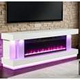 thumbnail image 1 of Furniture of America Turna I TV Stand for TV‘s up to 65" with Electric Fire Place, White, 1 of 21