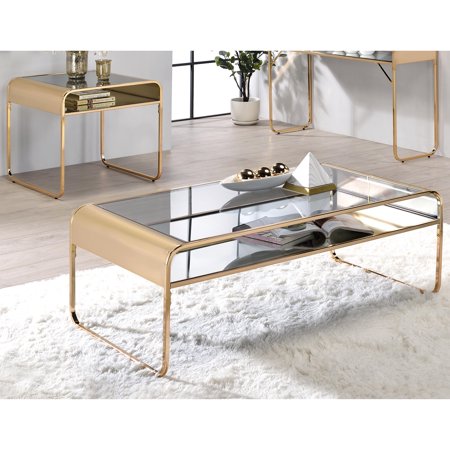 Furniture of America Twila 2-Piece Coffee Table Set, Gold