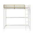 thumbnail image 1 of Furniture of America Two-Tone Kids Metal Twin Loft Bed with Guardrails, White and Gold, 1 of 9