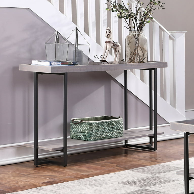Furniture of America Uurt 1 Shelf Console Table Antique Gray