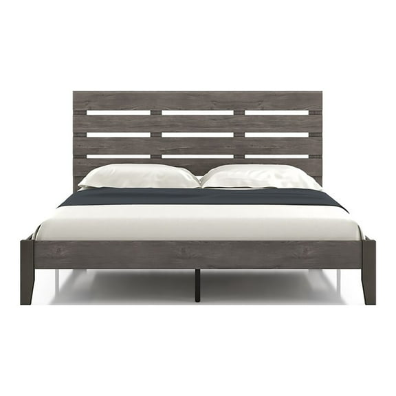 Furniture of America Vaker Transitional Wood California King Slatted Bed in Gray