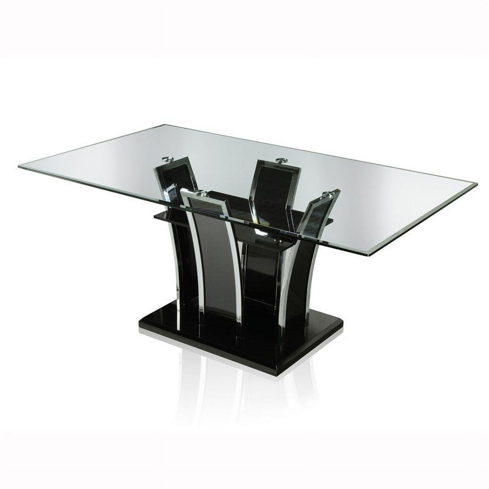 Furniture of America Valery Contemporary Glass Top Dining Table in Black - Walmart.com