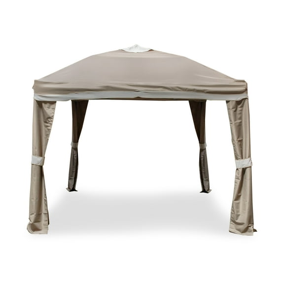 Furniture of America Vanj 10 ft. x 10 ft. Pop-up Outdoor Patio Gazebo with Wind Vent, Brown