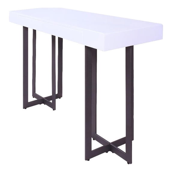 Furniture of America Vasket Contemporary Metal 1-Drawer Sofa Table in White