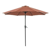 Furniture of America Vast 9' Outdoor Patio Round Tilting Patio Umbrella, Sienna Red