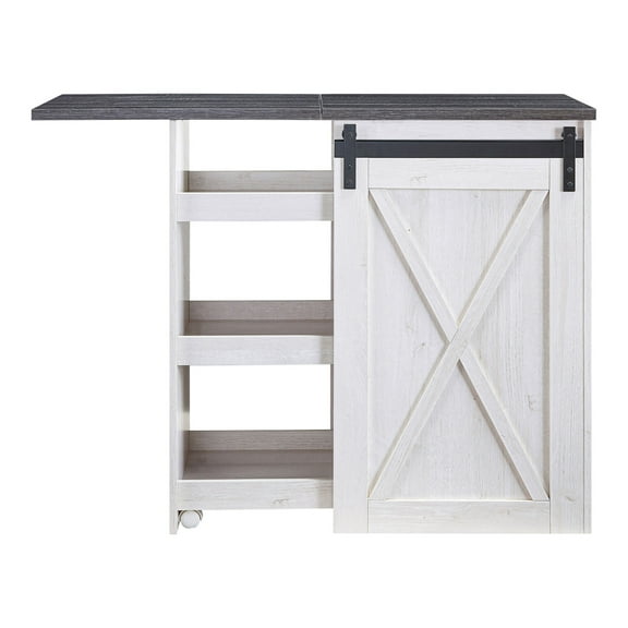 Furniture of America Veka Expandable Buffet, White Oak and Gray