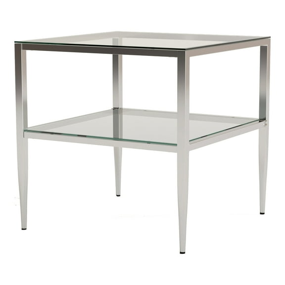 Furniture of America Venzini Square Metal End Table in Chrome