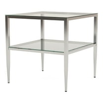 Furniture of America Venzini Square Metal End Table in Chrome