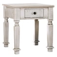 thumbnail image 1 of Furniture of America Vera Rustic Wood 1-Drawer End Table in Antique White, 1 of 7