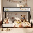 thumbnail image 1 of Furniture of America Veric Kids Black Twin Over Full Low Profile Bunk Bed with White Magnetic Mesh Panel, 1 of 14