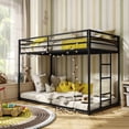 thumbnail image 1 of Furniture of America Veric Kids Twin over Twin Low Profile Bunk Bed, Black, 1 of 14