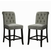 Furniture of America Verona Armless Counter Height Chairs - Set of 2, Gray