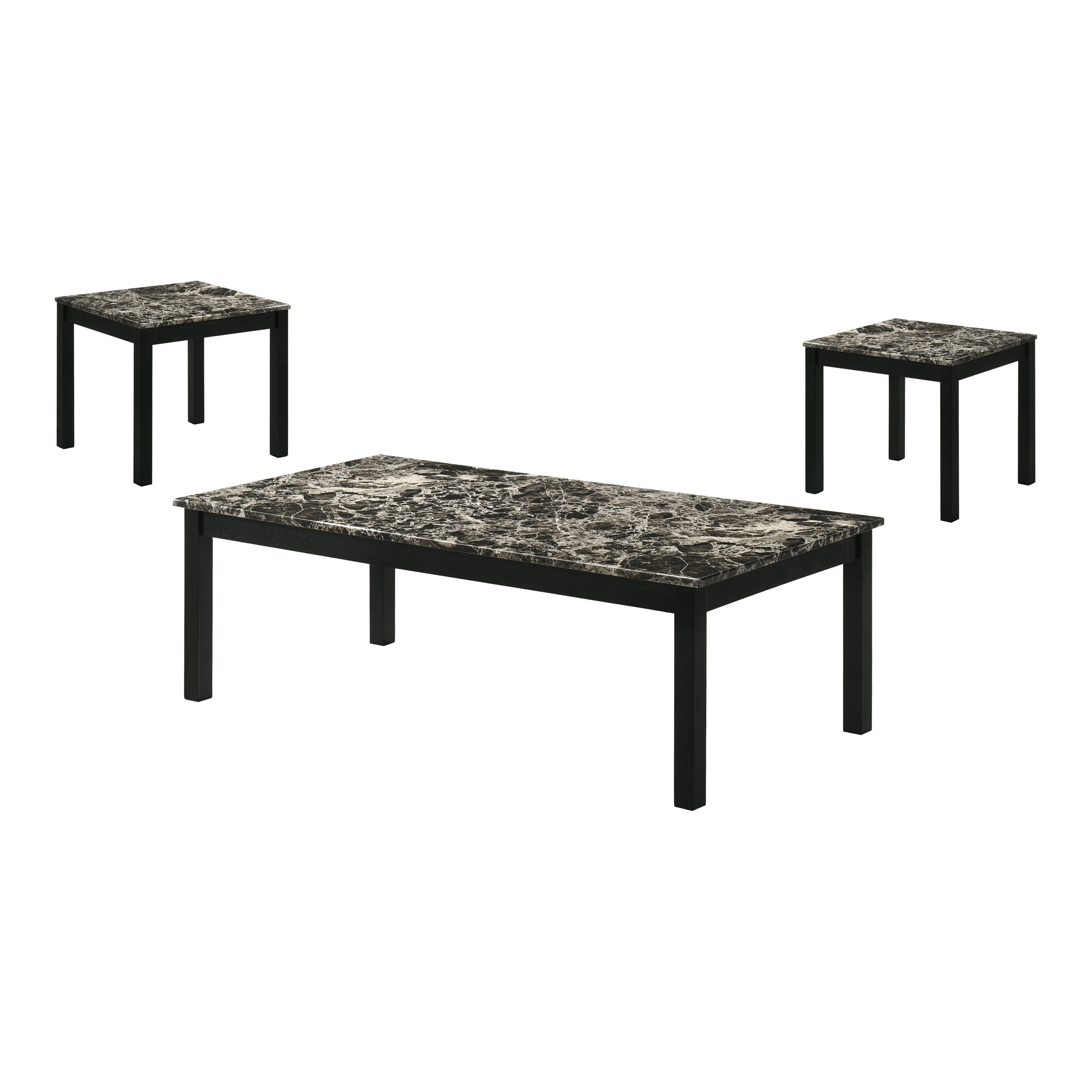 Furniture of America Versi Modern 3-Piece Coffee Table Set, Black and White