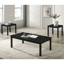 Furniture of America Versi Modern 3-Piece Coffee Table Set, Black