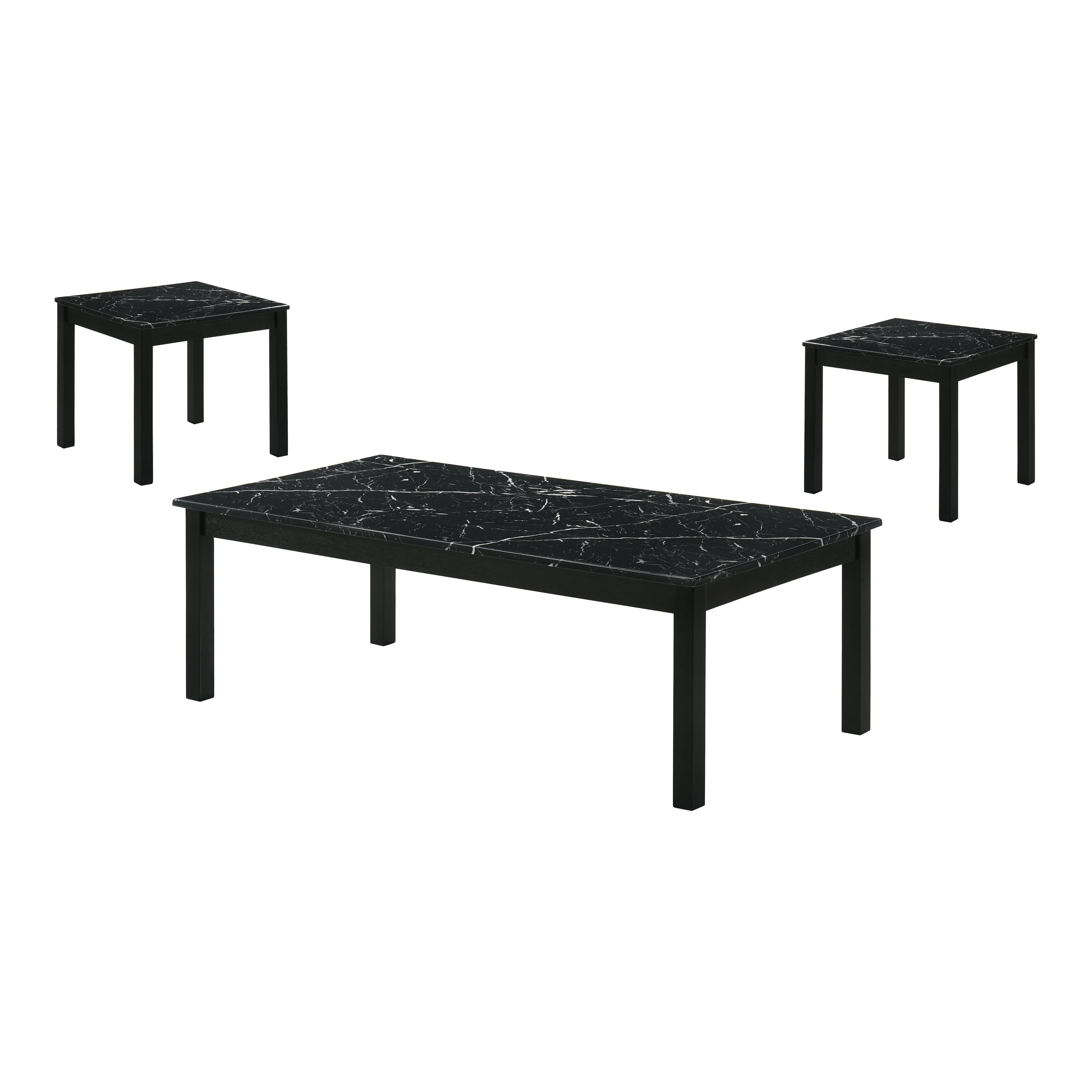 Furniture of America Versi Modern 3-Piece Coffee Table Set, Black